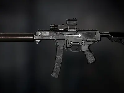 VPO-185 sniper rifle Low-poly 3D model