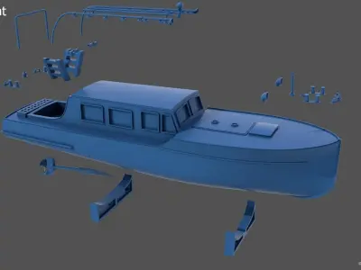 10m italian ww2 motorboat - Commercial license - 1-100 scale 3D print model