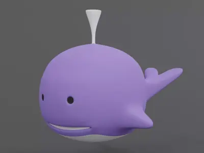 Cartoon Whale Toy 3D model