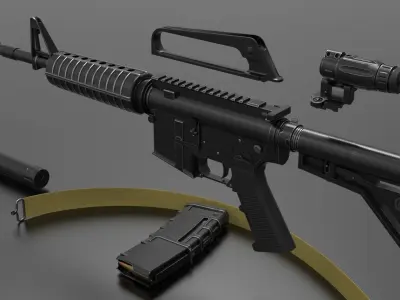 m16A2 Fps - Tps Low-poly 3D model