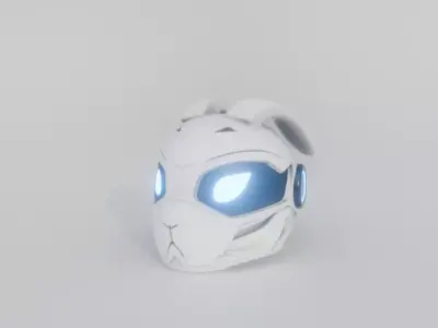 Helmet Bunny A02 Low-poly 3D model