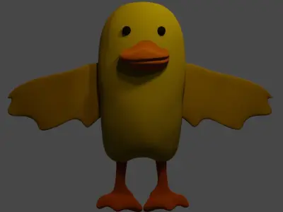 Baby Duck - cartoon character funny model 3D model