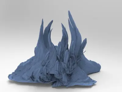 Snake mountain Rock shards crystals 3D model