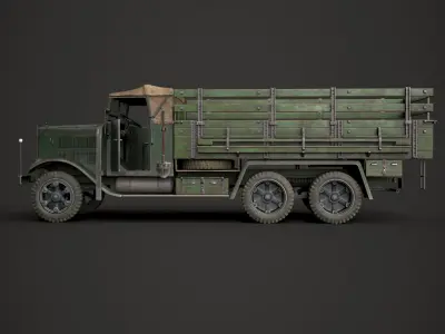 WW2 German Krupp L3H163 Truck Low-poly 3D model