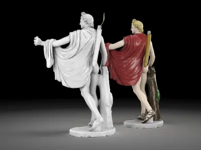 Apollo statue collection Low-poly 3D model