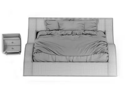 Leather Bed no 2 Free 3D model