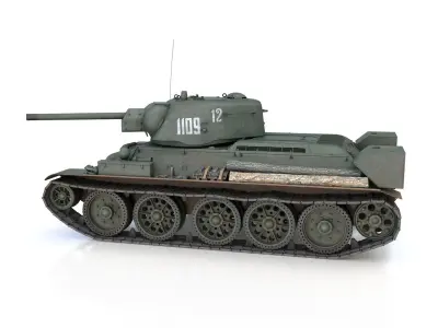 T-34-76 UZTM - Model 1942 - Soviet tank - 1109 3D model