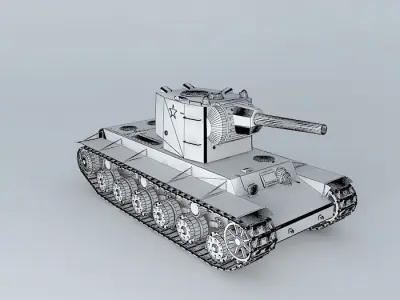 KV-2 Soviet tank 3D model