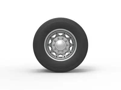 Rear custom wheel of semi truck Version 23 Scale 1 to 25 3D print model