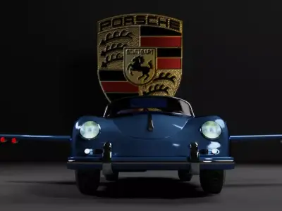 porsche jet car with detachable wings 3D model