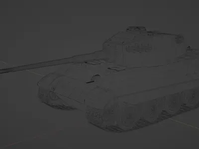 Tiger 2 tank Low-poly 3D model