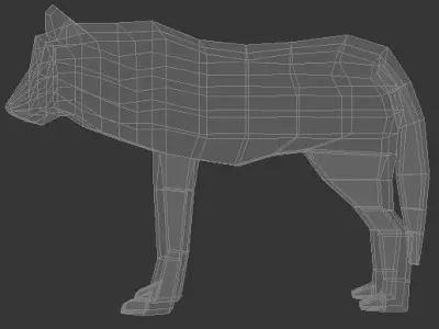 Low poly wolf origami Free low-poly 3D model