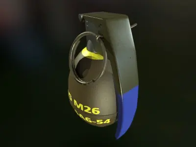 M-26 Frag Grenade Low-poly 3D model