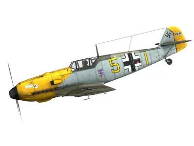 Messerschmitt - BF-109 E - Yellow 5 3D model