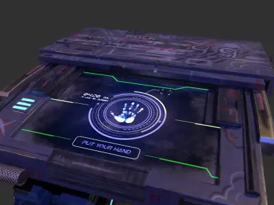 building sci fi console -PBR Game Ready LowPolygon Low-poly 3D model
