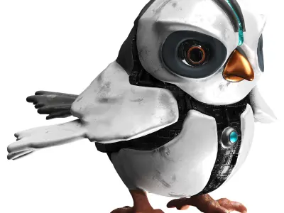 Bird Robot Low-poly 3D model