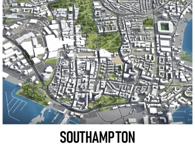 Southampton Low-poly 3D model