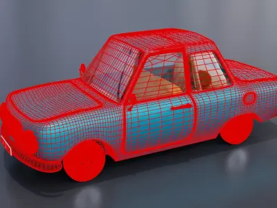 cartoon car Free 3D model
