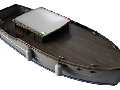 Wooden Lobster Boat 3D model
