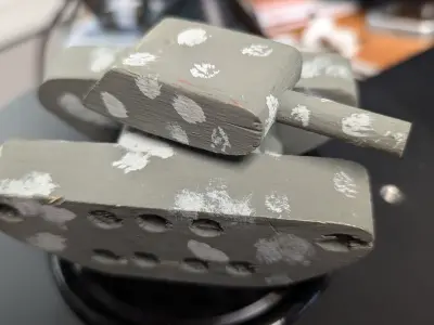 Hand Made Toy Wooden Tank 3D model