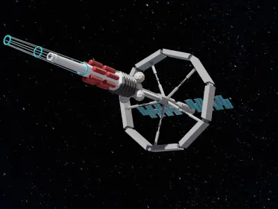 Orbital spaceship Low-poly 3D model